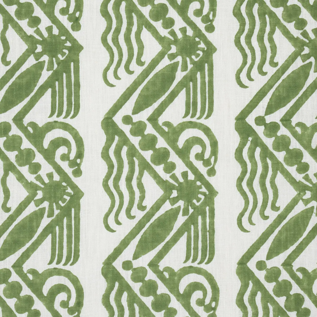 VENETIAN ZIG ZAG BLOCK PRINT_ GREEN