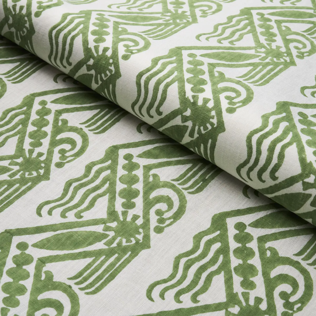 VENETIAN ZIG ZAG BLOCK PRINT_ GREEN