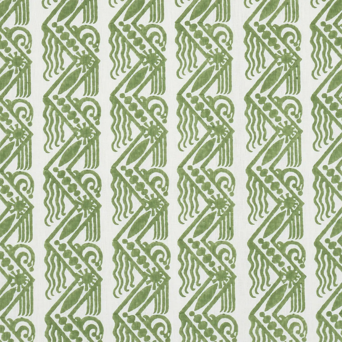 VENETIAN ZIG ZAG BLOCK PRINT_ GREEN