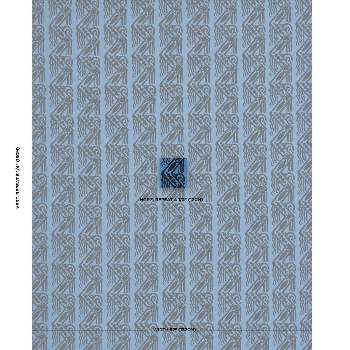 VENETIAN ZIG ZAG BLOCK PRINT_ BLACK ON BLUE