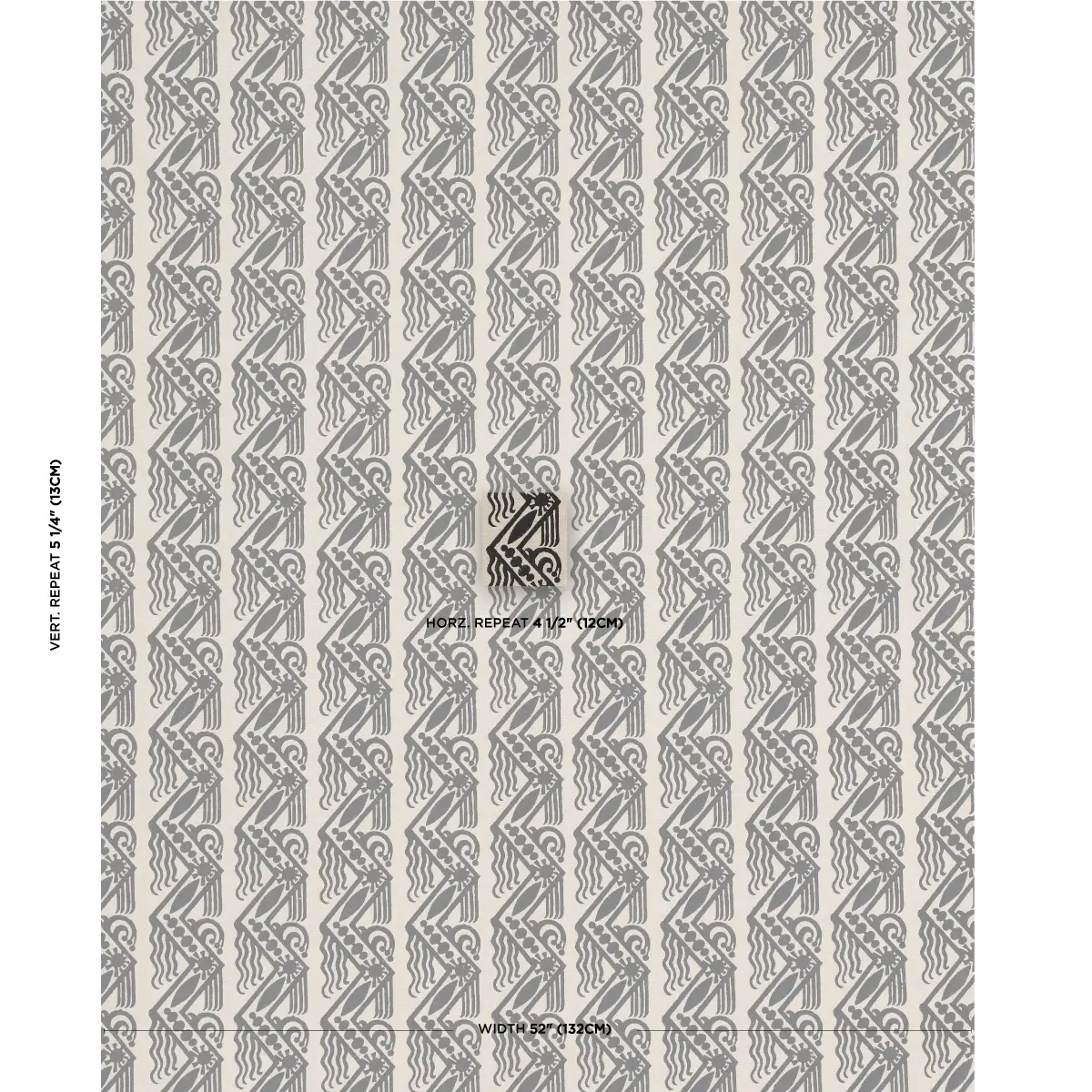 VENETIAN ZIG ZAG BLOCK PRINT_ BLACK ON NATURAL