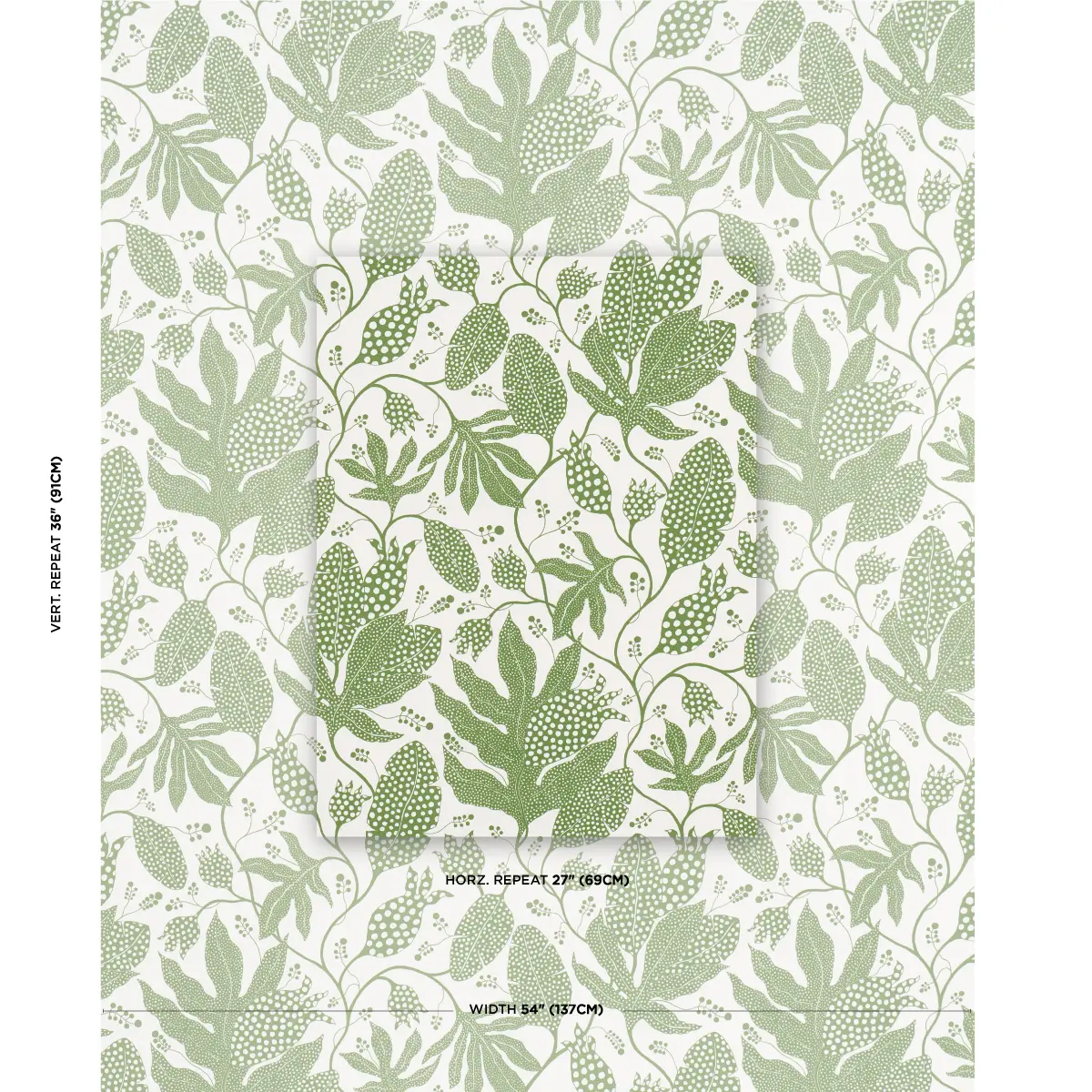 POLKA DOT JUNGLE_ GREEN & IVORY