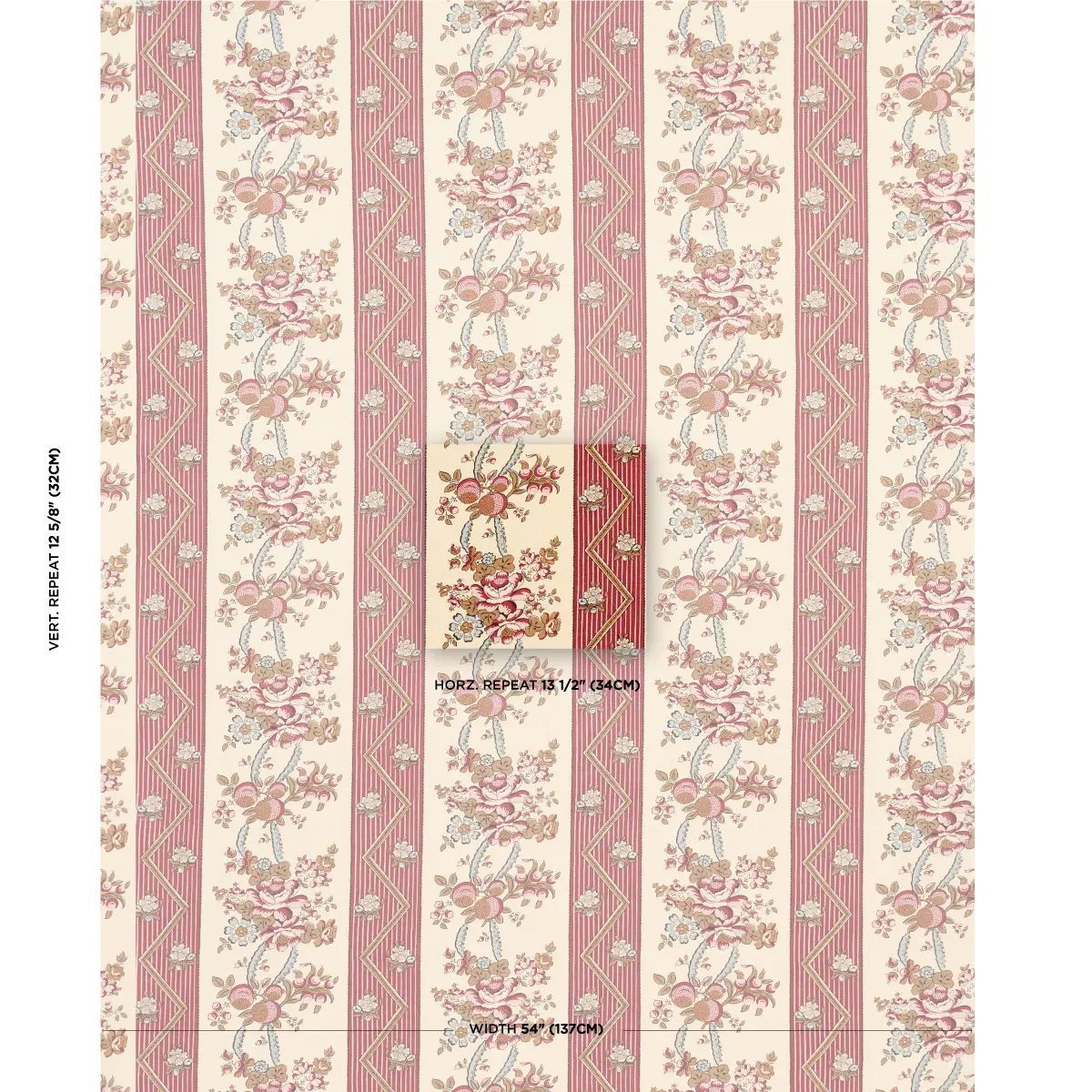 SYLVAIN FLORAL STRIPE_ ROUGE