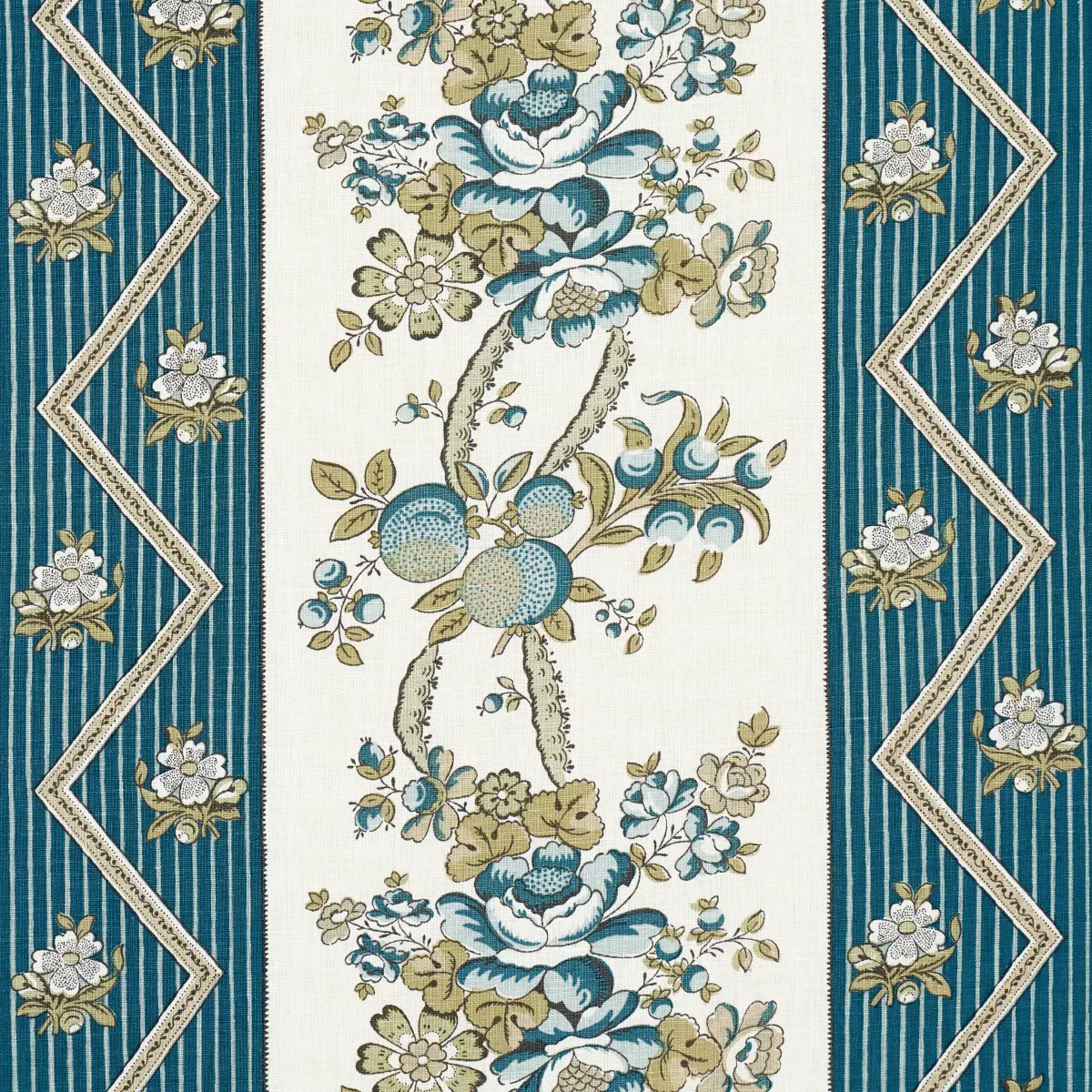SYLVAIN FLORAL STRIPE_ TEAL