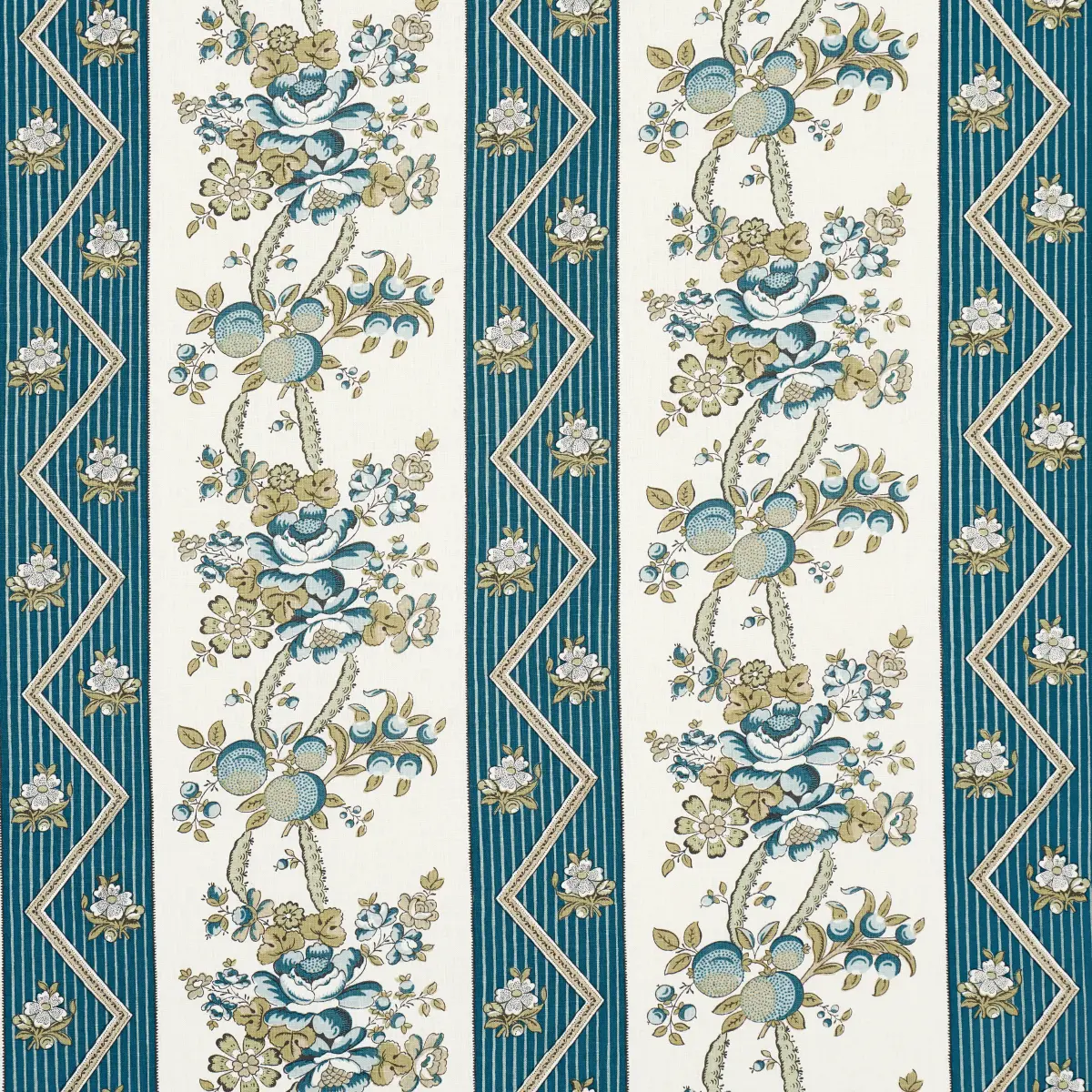 SYLVAIN FLORAL STRIPE_ TEAL