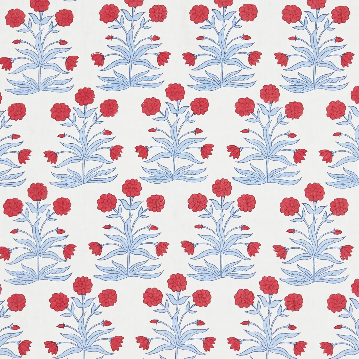 Mughal Hand Block Print_ CRIMSON SKY