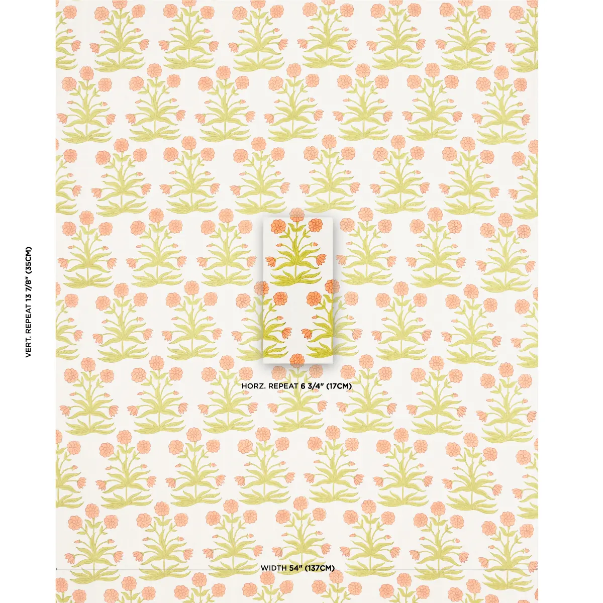 Mughal Hand Block Print_ PEACH SAP GREEN