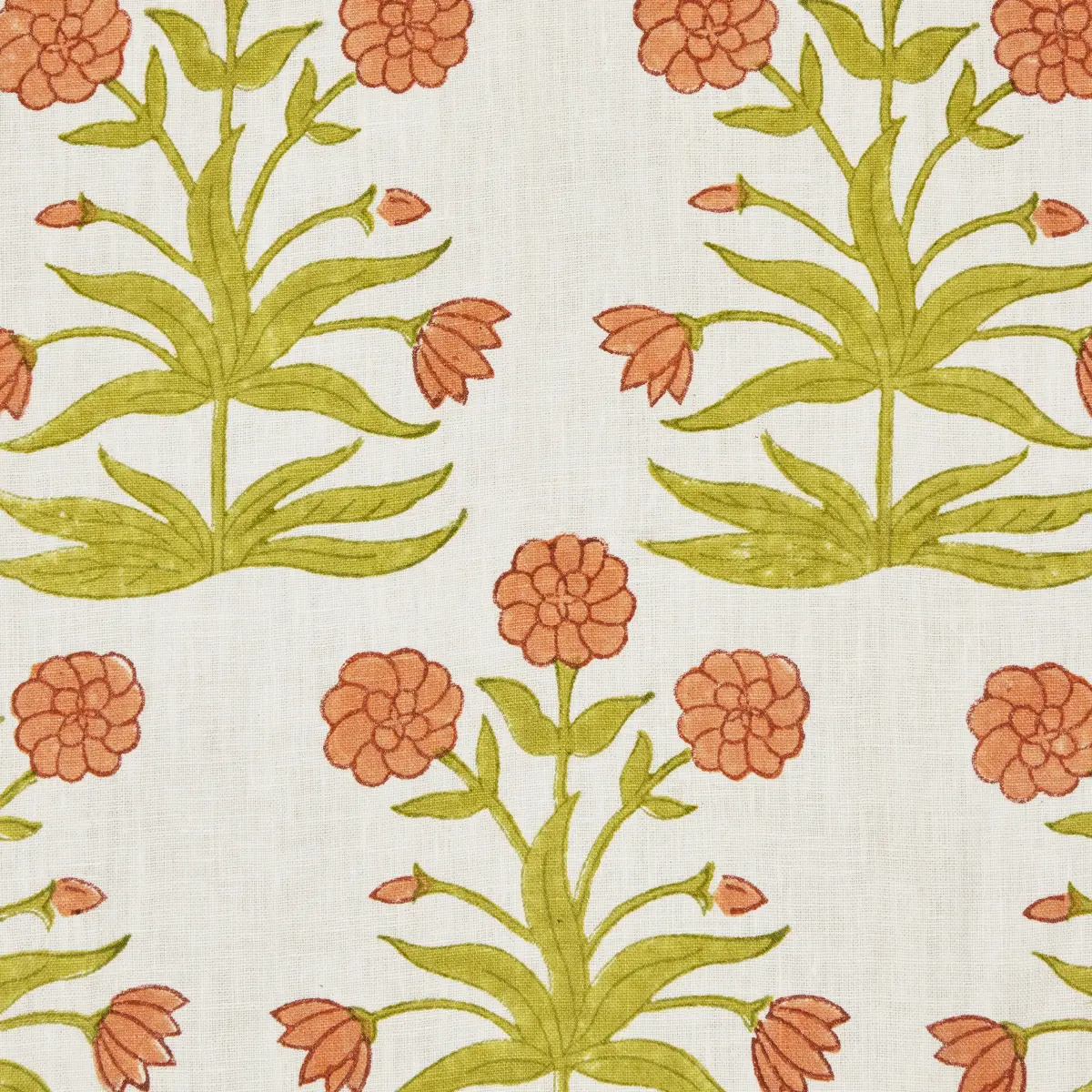 Mughal Hand Block Print_ PEACH SAP GREEN