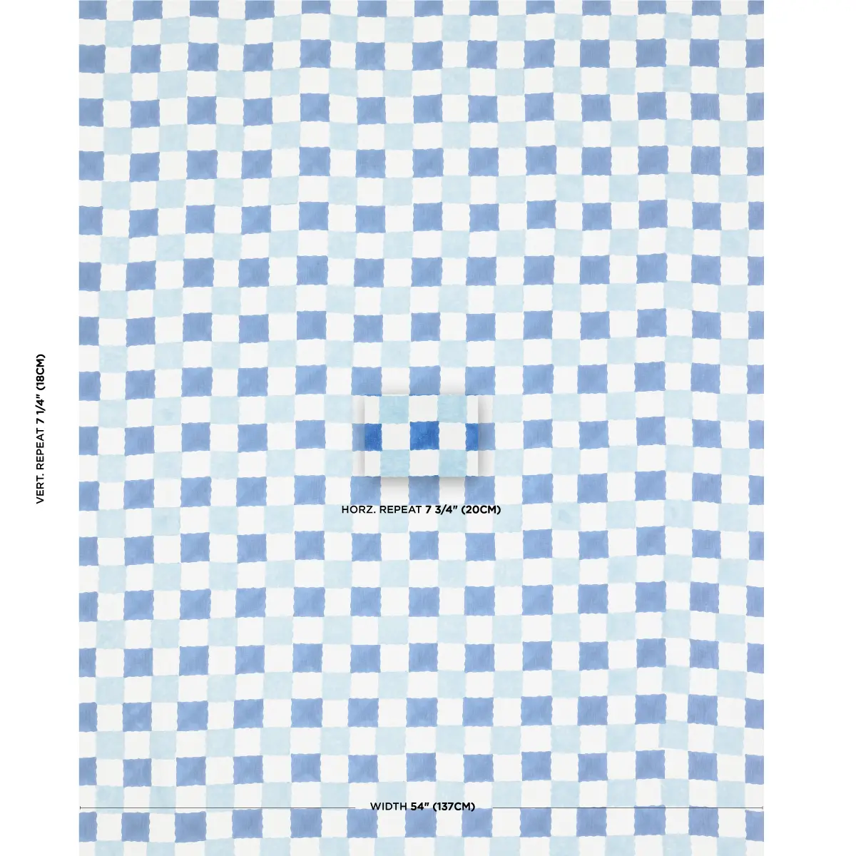 Chequer Hand Block Print_ BLUE