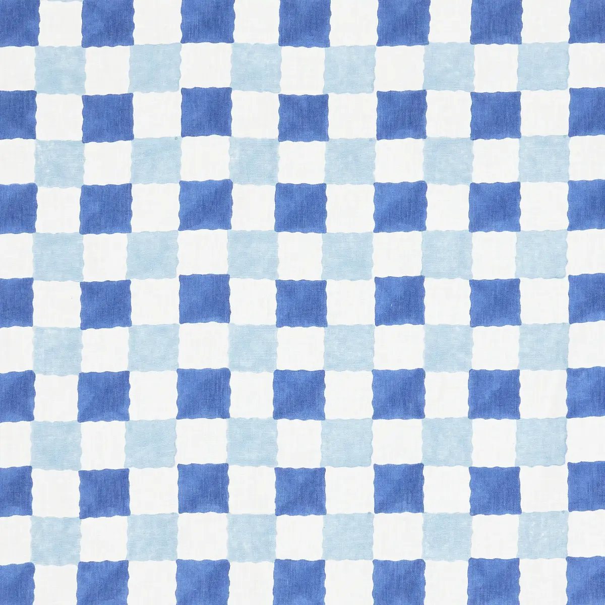Chequer Hand Block Print_ BLUE