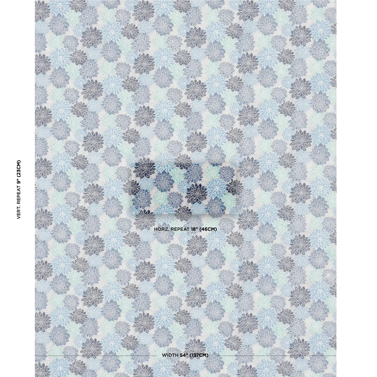 Dahlia Hand Block Print_ BLUES