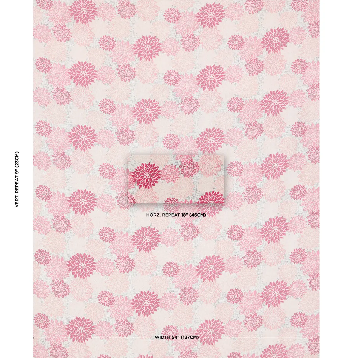 Dahlia Hand Block Print_ HOT PINK