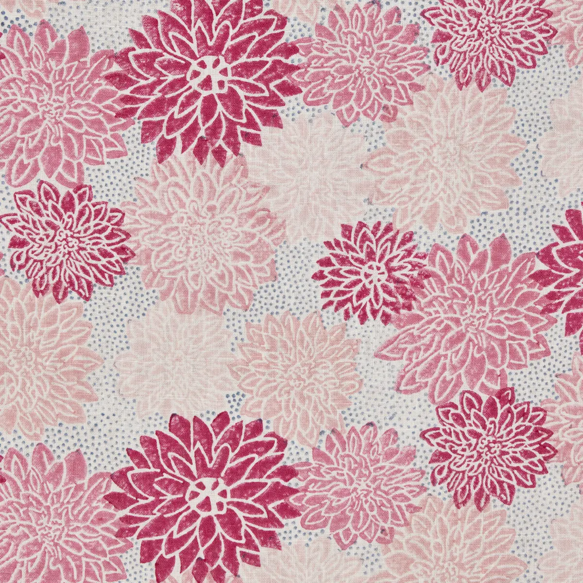 Dahlia Hand Block Print_ HOT PINK