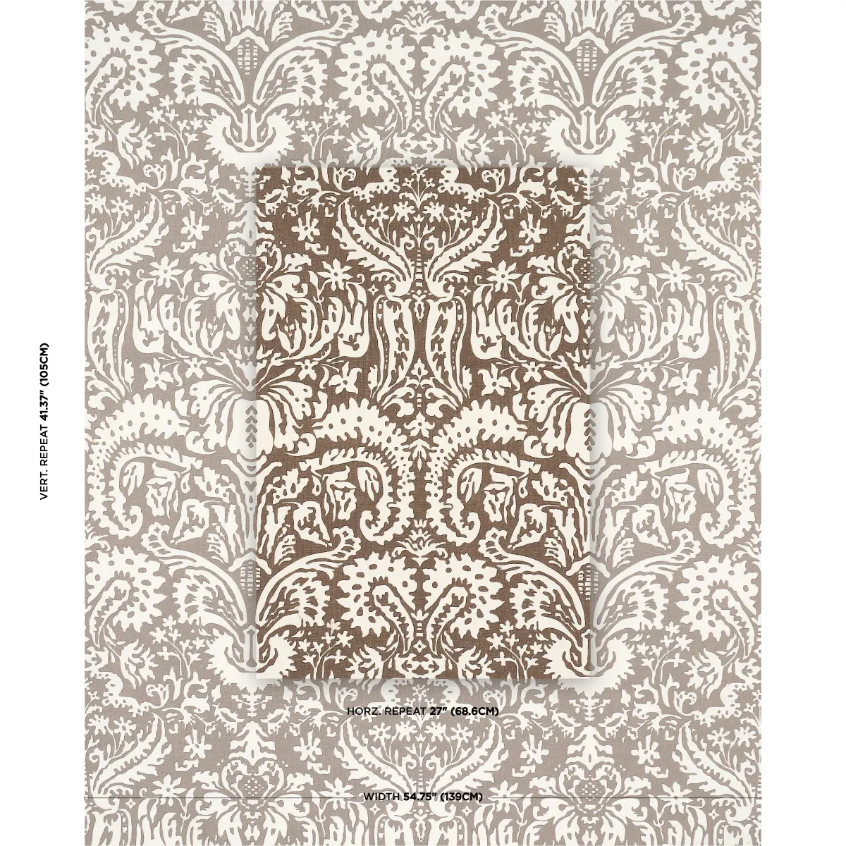 SUFFOLK DAMASK_ BROWN