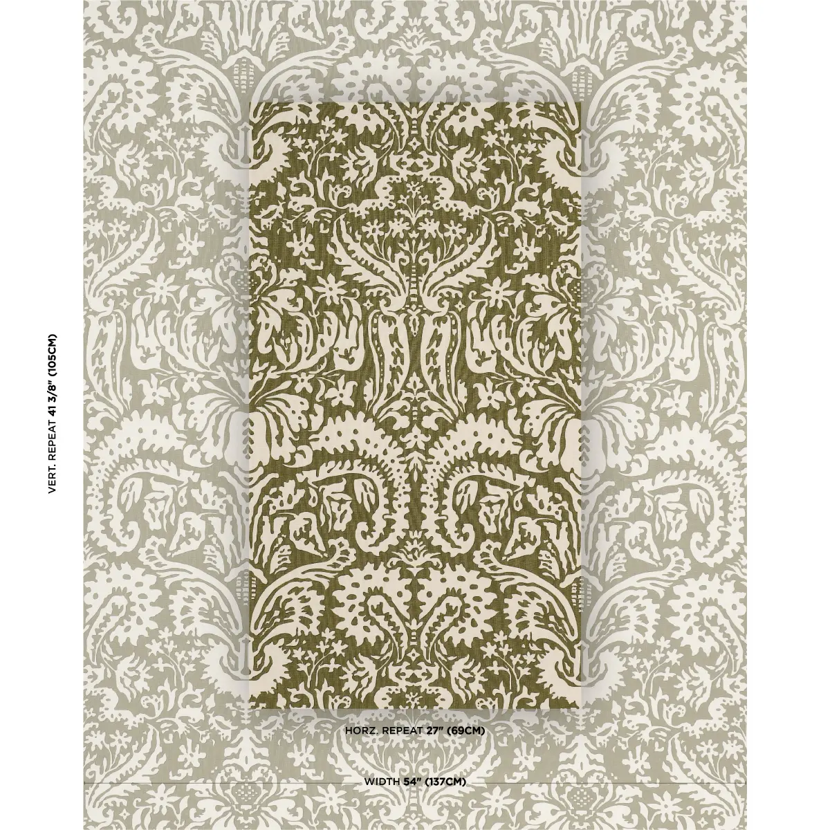 SUFFOLK DAMASK_ OLIVE