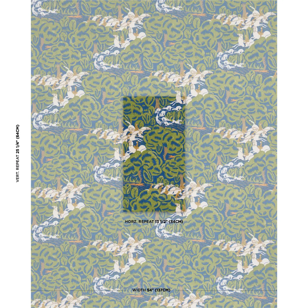 MARGARET SCHLOEMAN'S FOX CHASE_ NAVY & GREEN