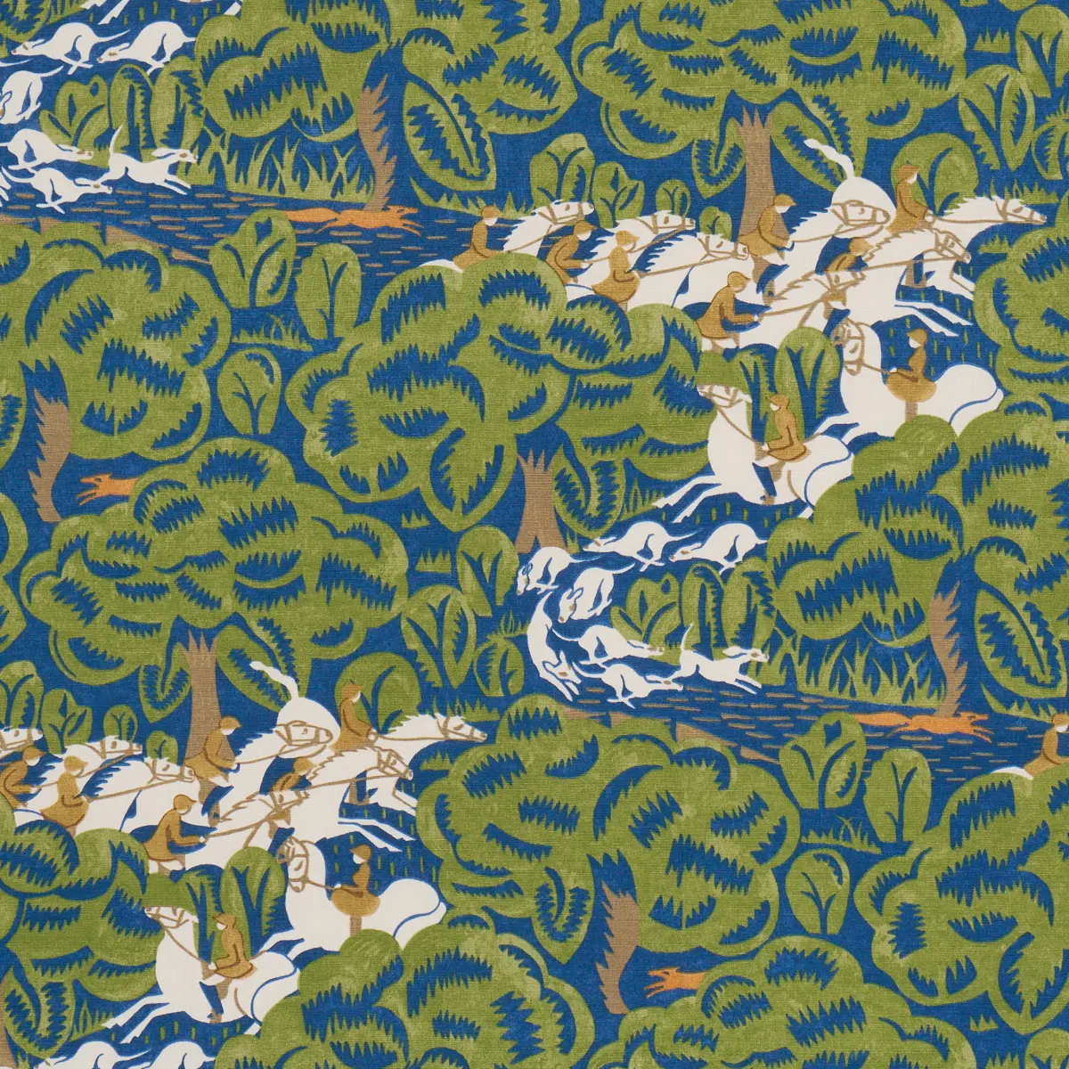 MARGARET SCHLOEMAN'S FOX CHASE_ NAVY & GREEN