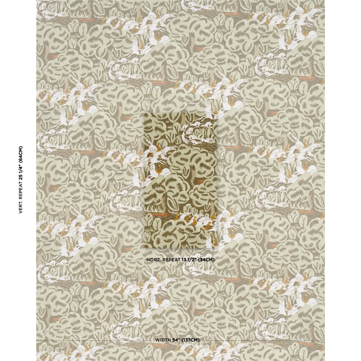 MARGARET SCHLOEMAN'S FOX CHASE_ SAGE & SOFT BROWN