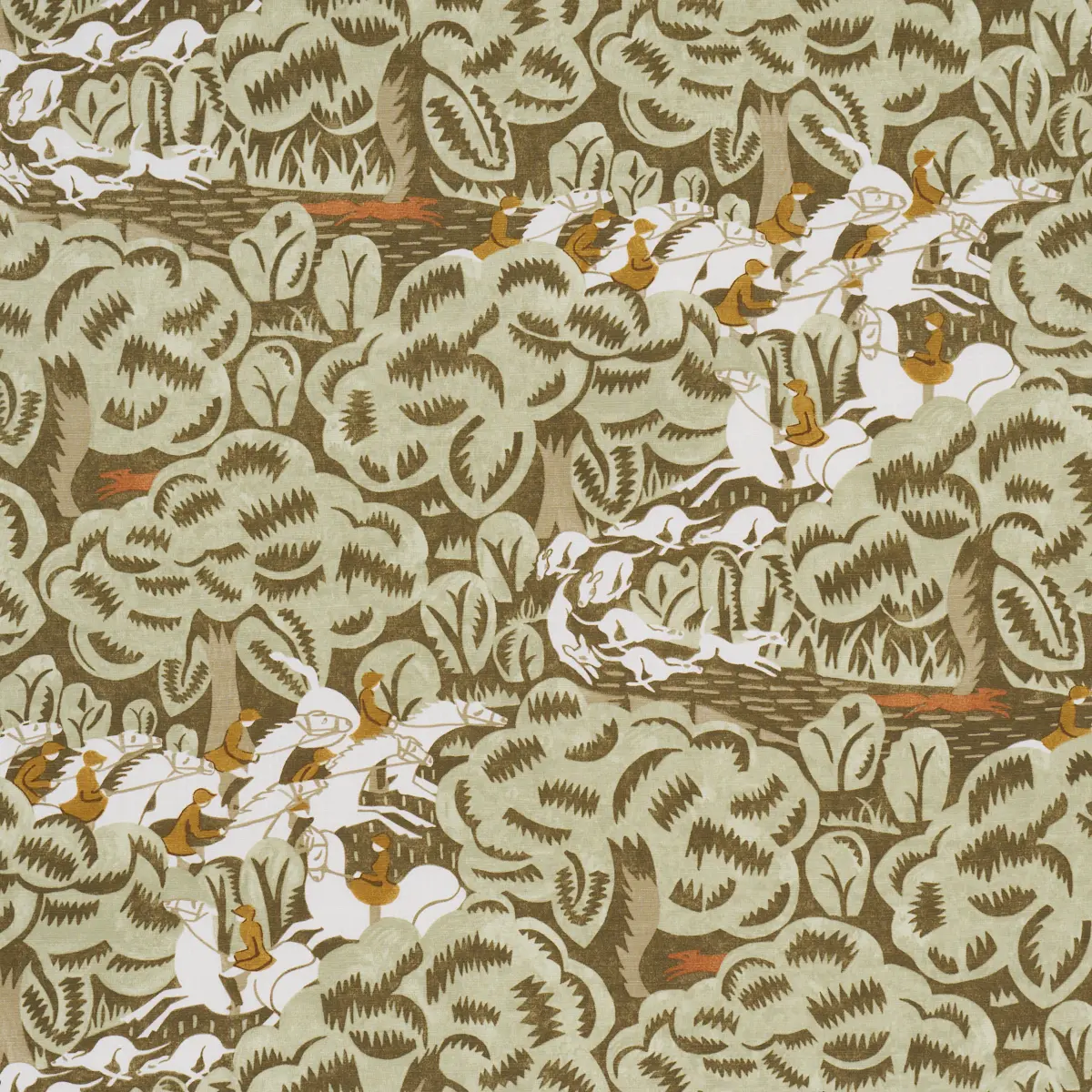 MARGARET SCHLOEMAN'S FOX CHASE_ SAGE & SOFT BROWN