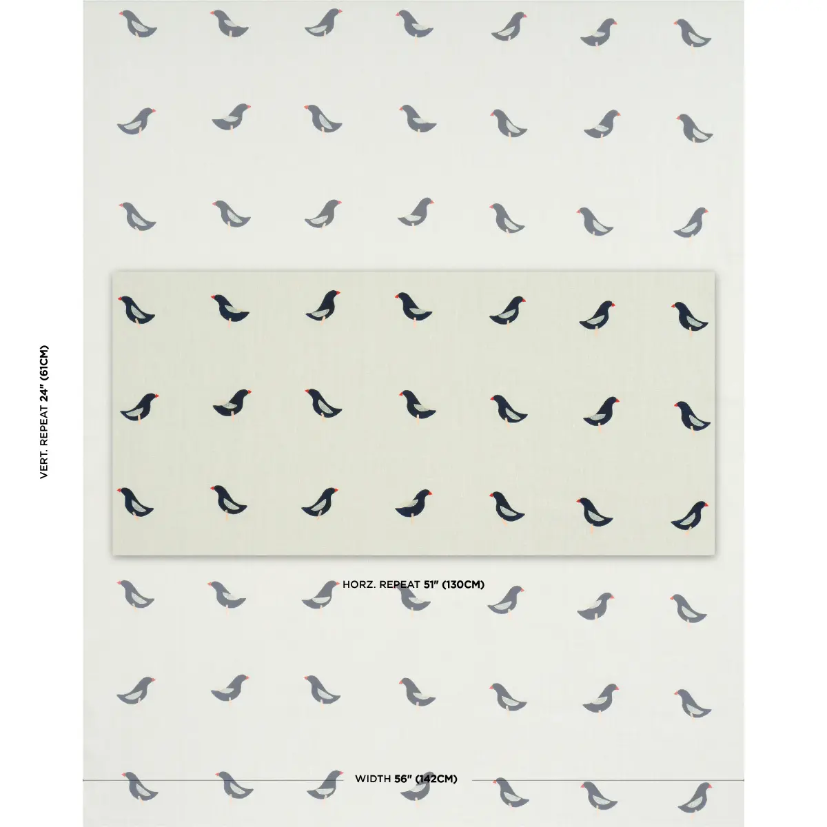 BIRDS HAND-BLOCK PRINT_ BLACK ON NATURAL