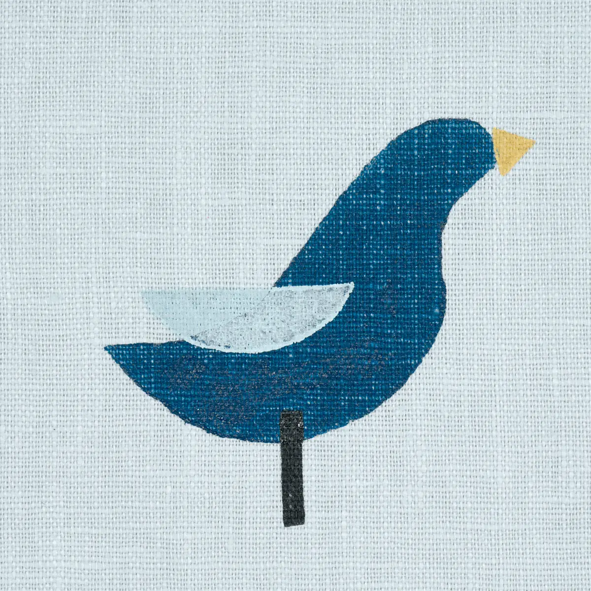 BIRDS HAND-BLOCK PRINT_ NAVY ON SKY