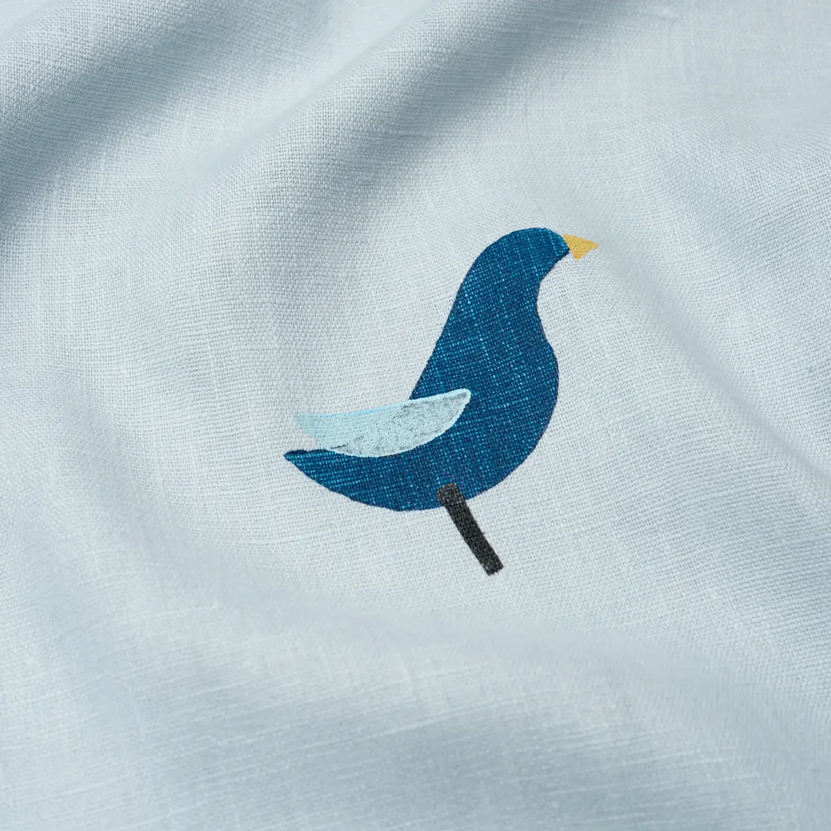 BIRDS HAND-BLOCK PRINT_ NAVY ON SKY