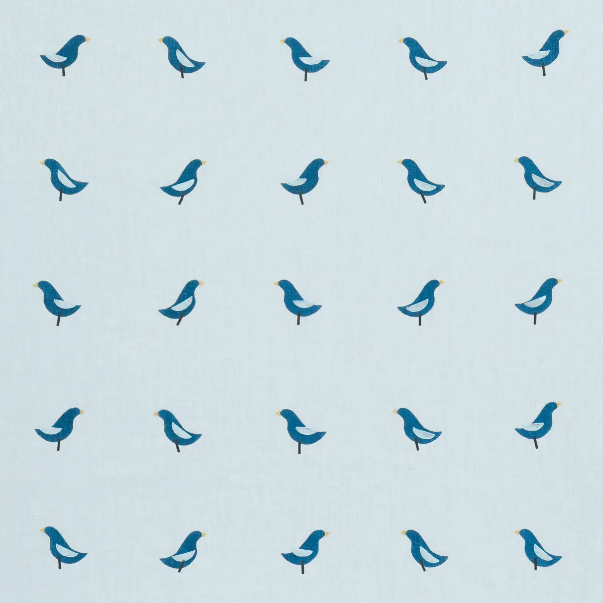 BIRDS HAND-BLOCK PRINT_ NAVY ON SKY