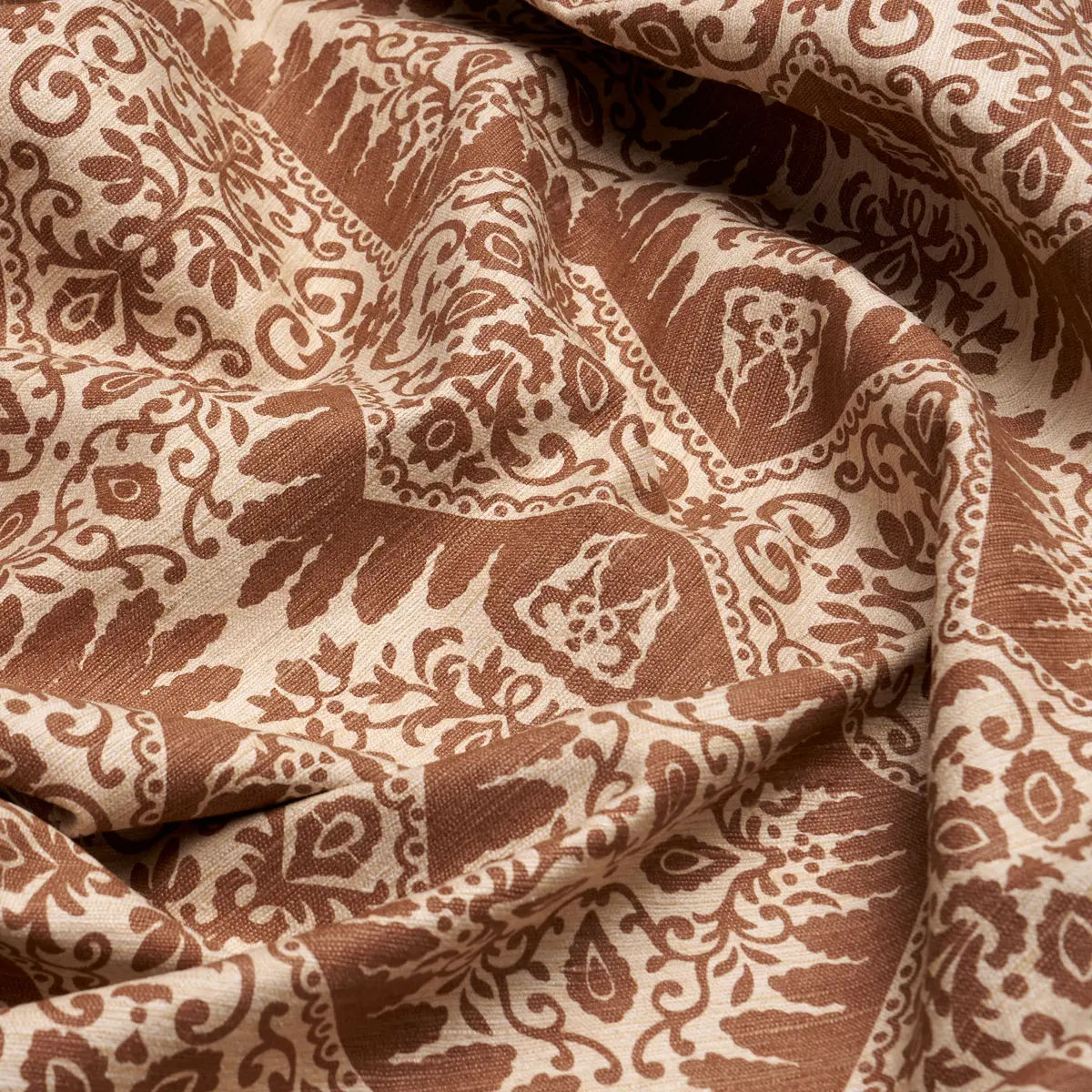 BERKELEY HAND PRINTED SILK_ CHESTNUT