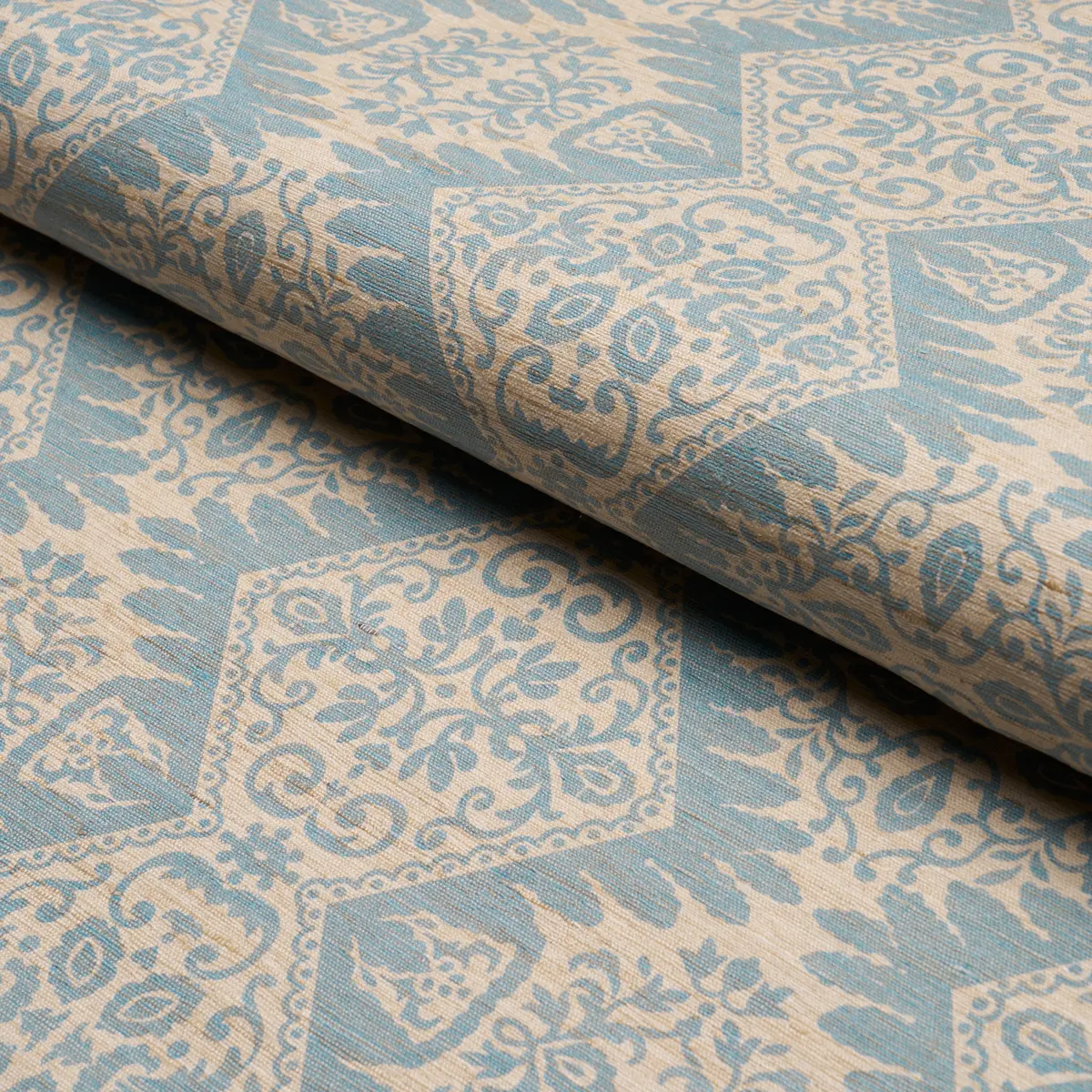 BERKELEY HAND PRINTED SILK_ CORNFLOWER