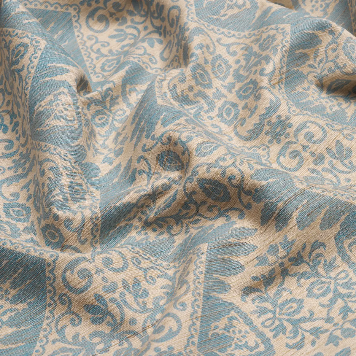 BERKELEY HAND PRINTED SILK_ CORNFLOWER