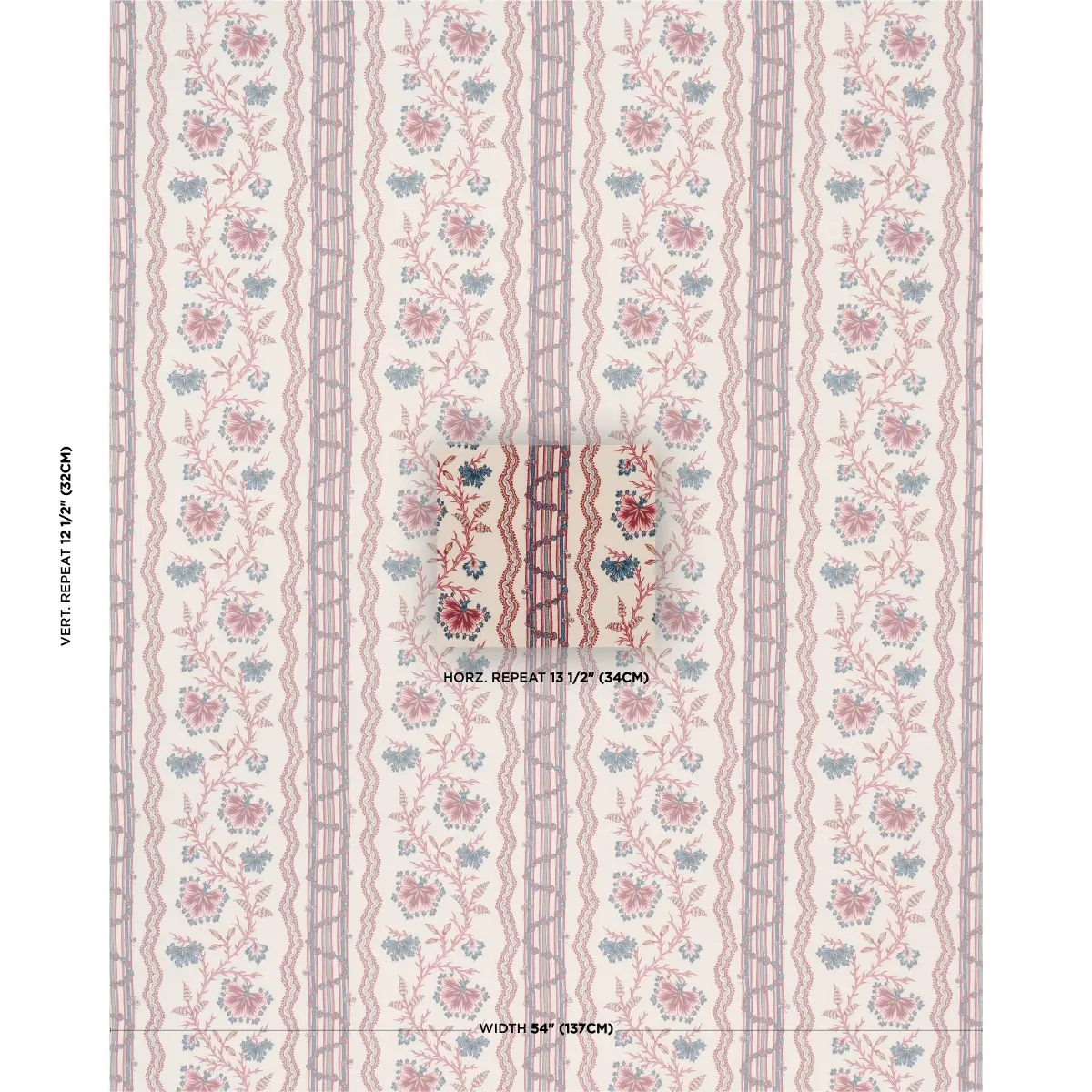 PARVATI FLORAL STRIPE_ VERMILION