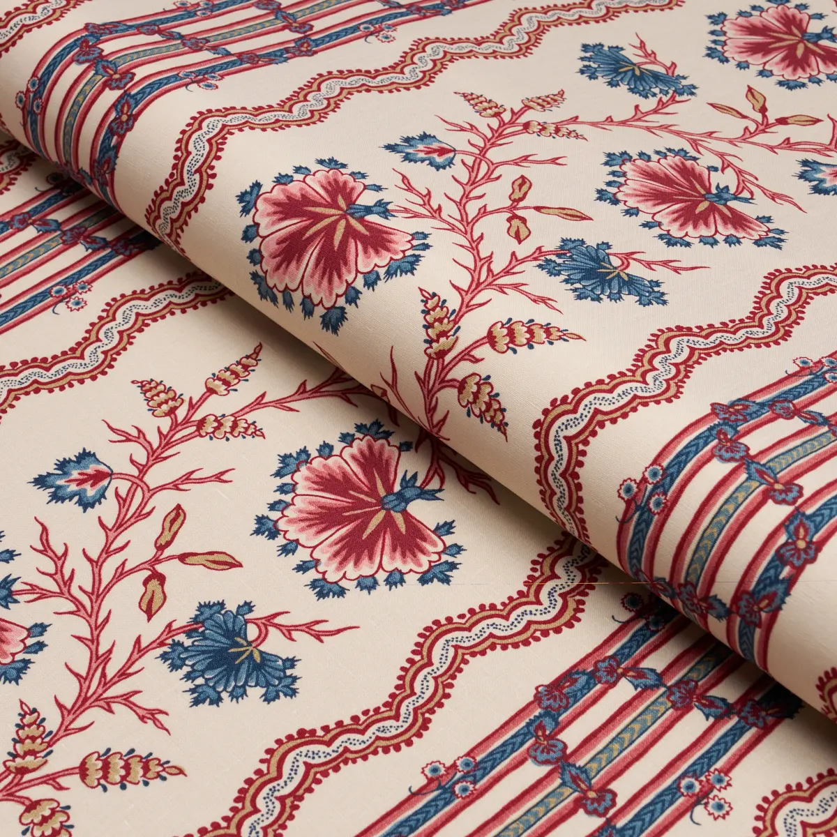 PARVATI FLORAL STRIPE_ VERMILION
