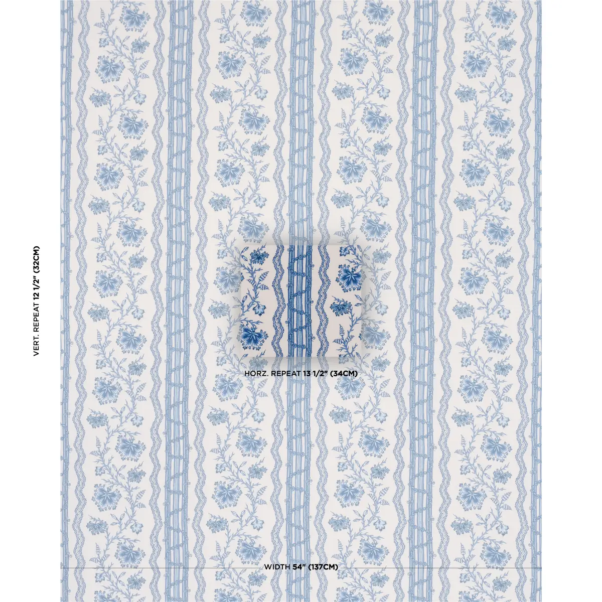 PARVATI FLORAL STRIPE_ DELFT