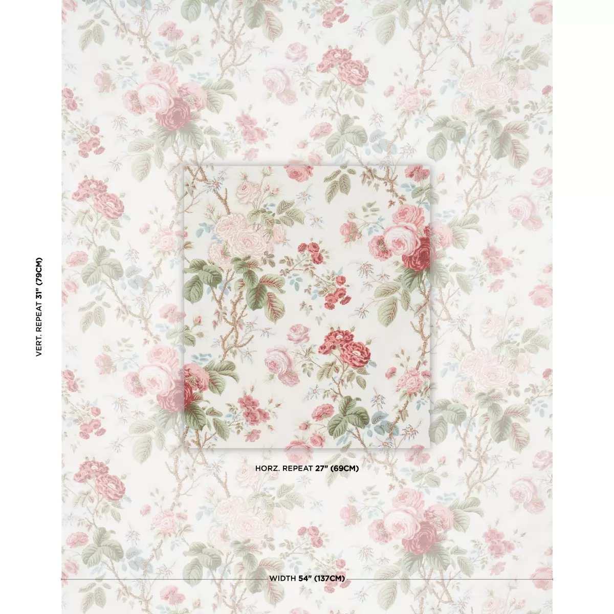 SHE WALKS IN BEAUTY CHINTZ_ ROSE