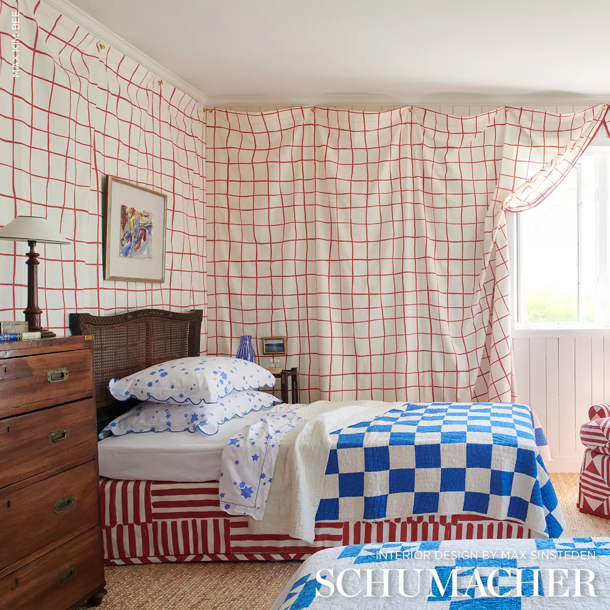 PARSON'S STRIPE HAND PRINT_ RED