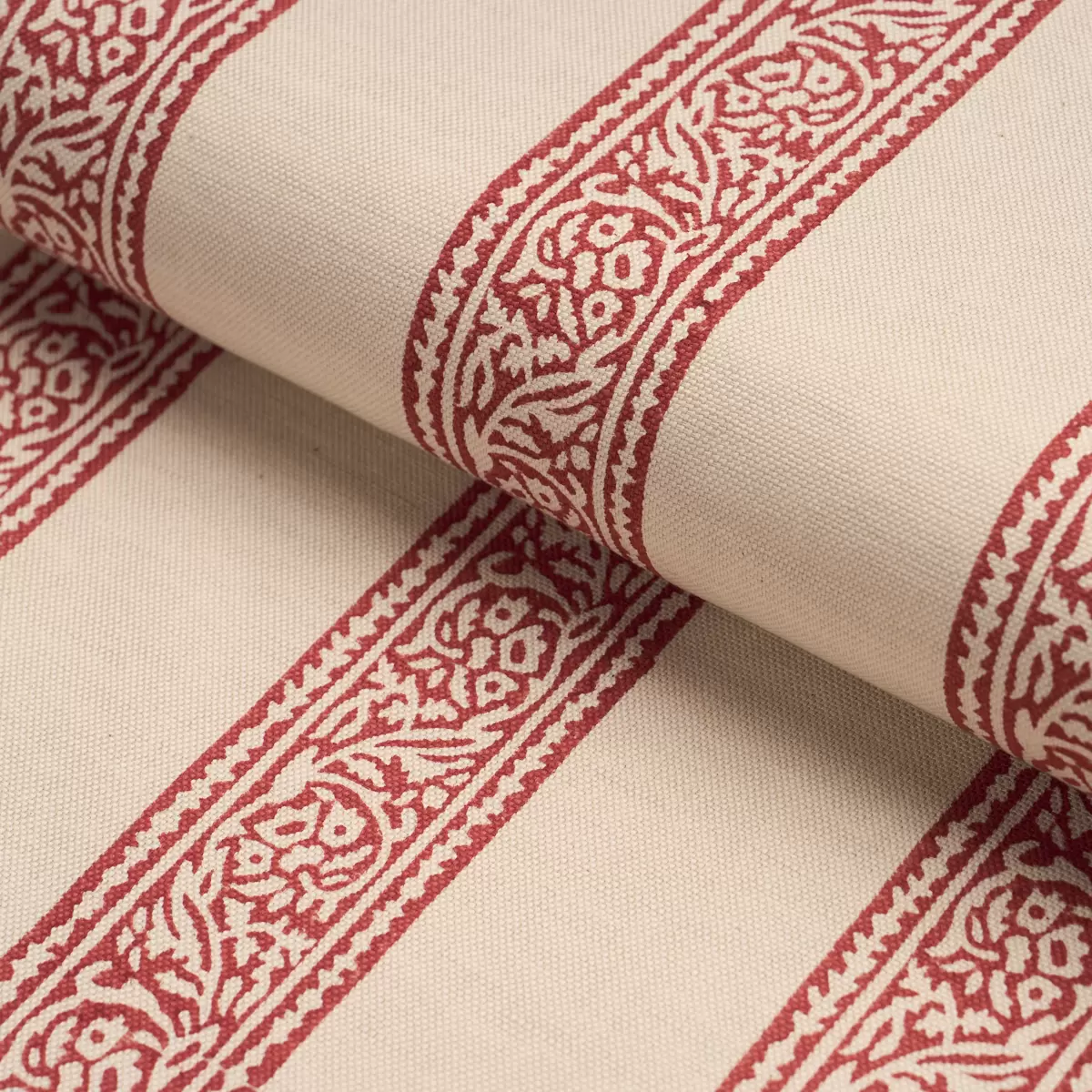 MAHDAVI STRIPE HAND-BLOCK PRINT_ RED