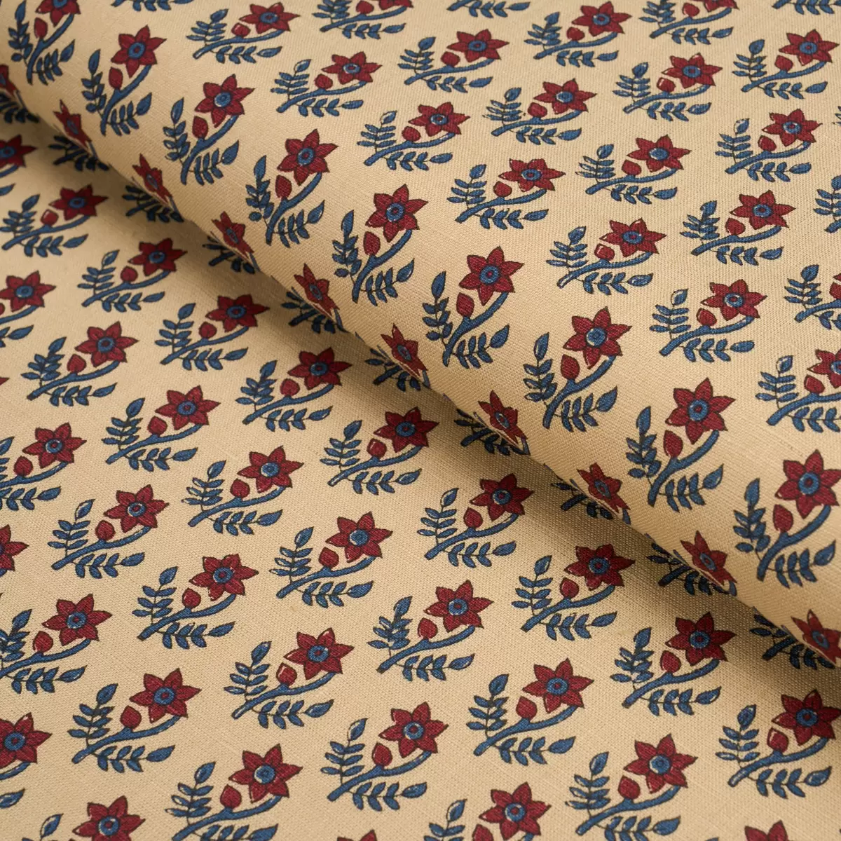 AMISHA HAND-PRINT_ RED & INDIGO