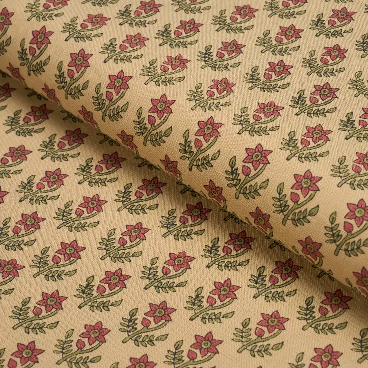 AMISHA HAND-PRINT_ RED & MUSTARD