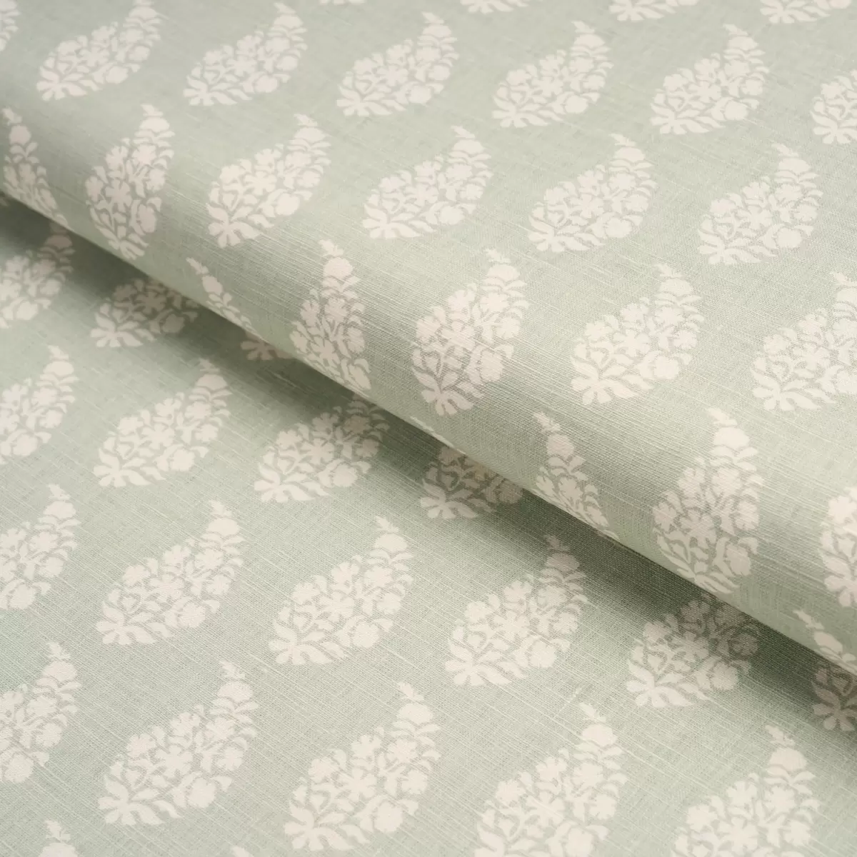 KAIA PAISLEY HAND-PRINT_ CELADON