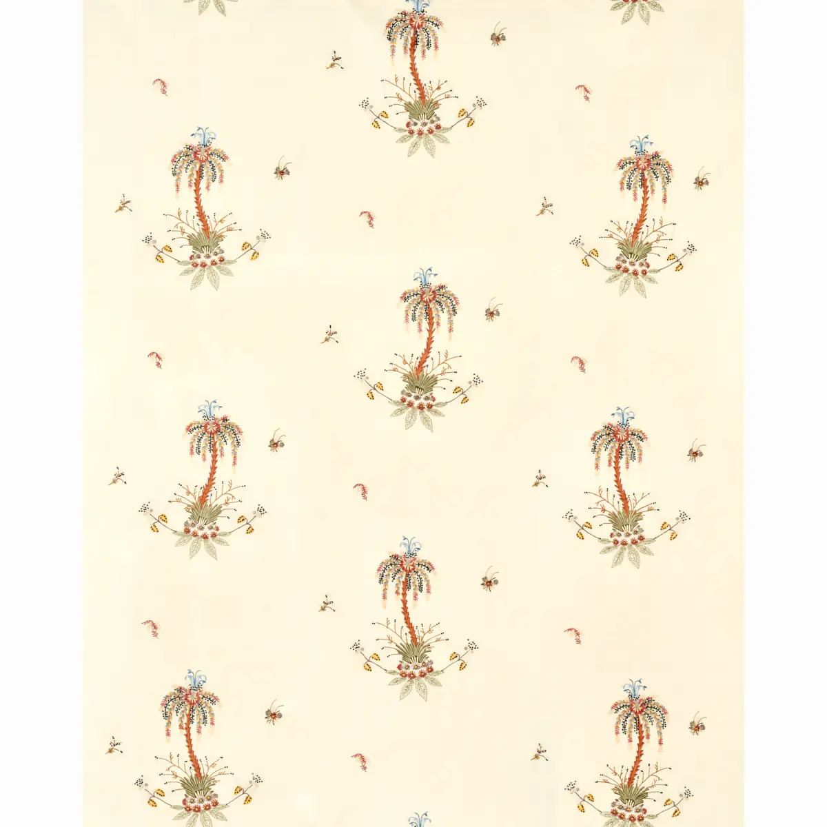 Royal Poinciana Hand Embroidery_ MULTI ON CREME
