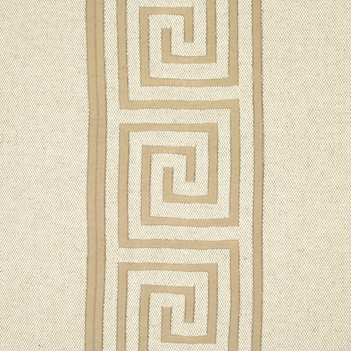 GREEK KEY EMBROIDERY_ PEBBLE AND TAUPE