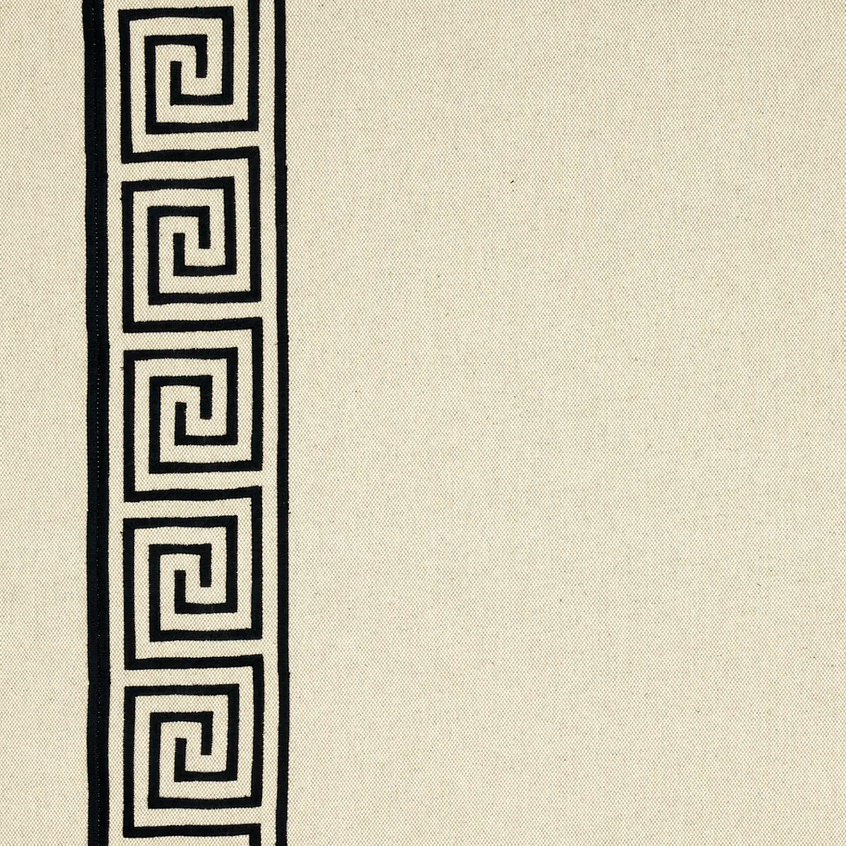 Greek Key Embroidery_ PEBBLE AND BLACK