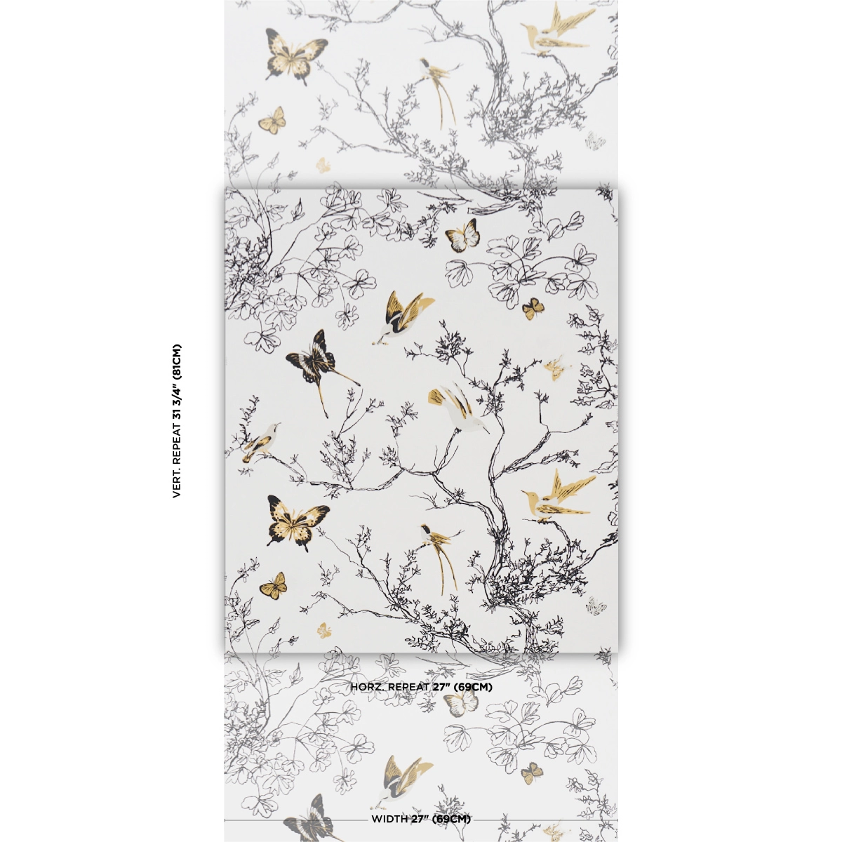 Birds & Butterflies_ BLACK & GOLD