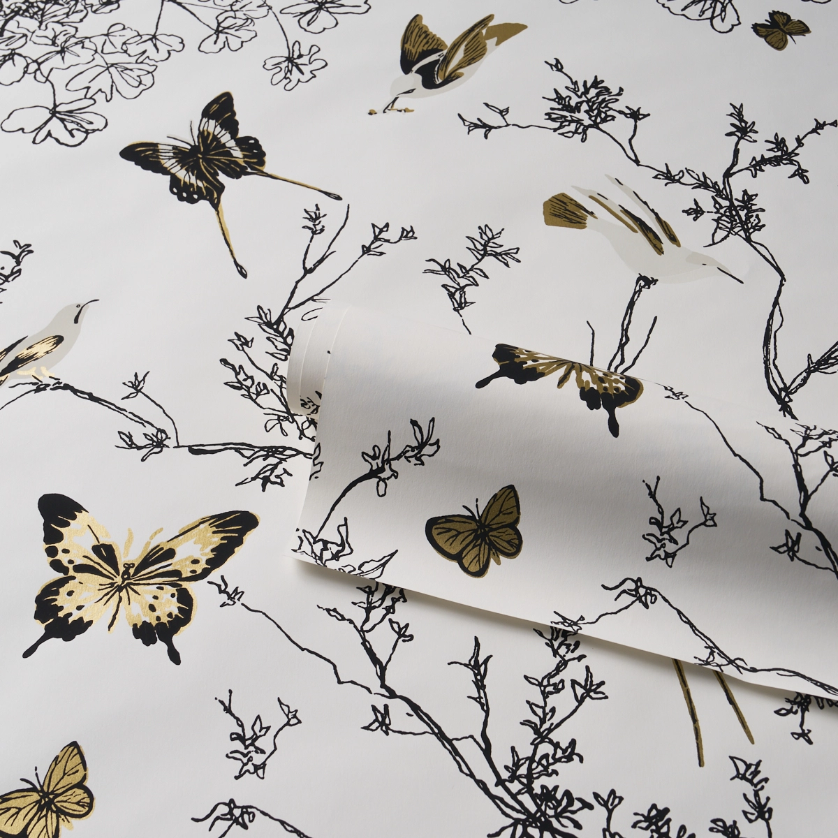 Birds & Butterflies_ BLACK & GOLD