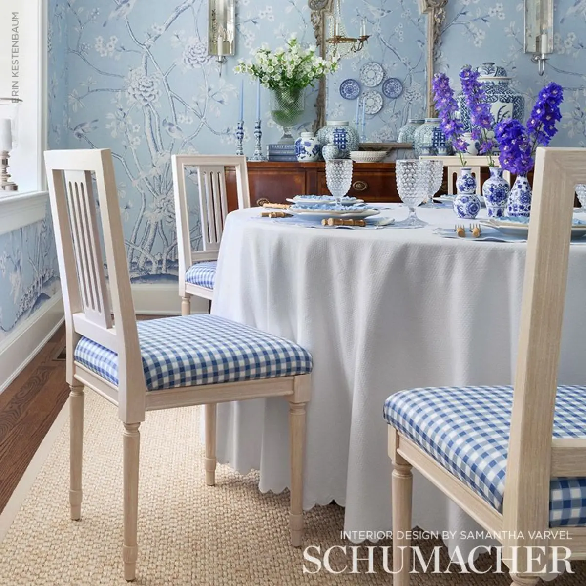 INGRID SILK CHECK_ BLUE