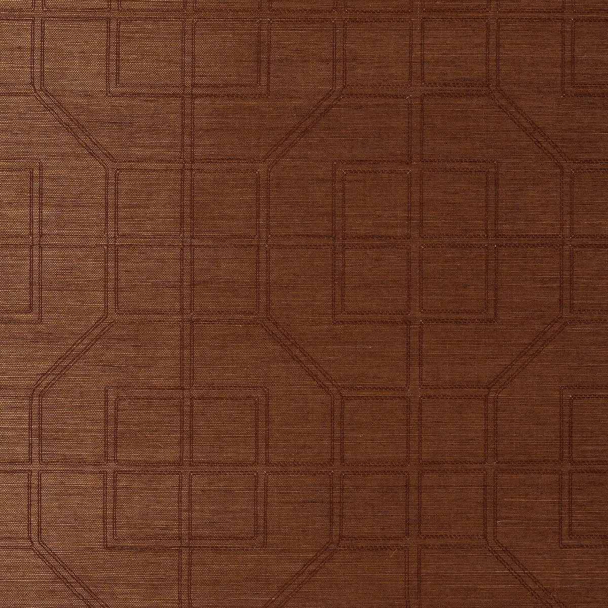 LINYI EMBROIDERED FRET SISAL_ CHESTNUT