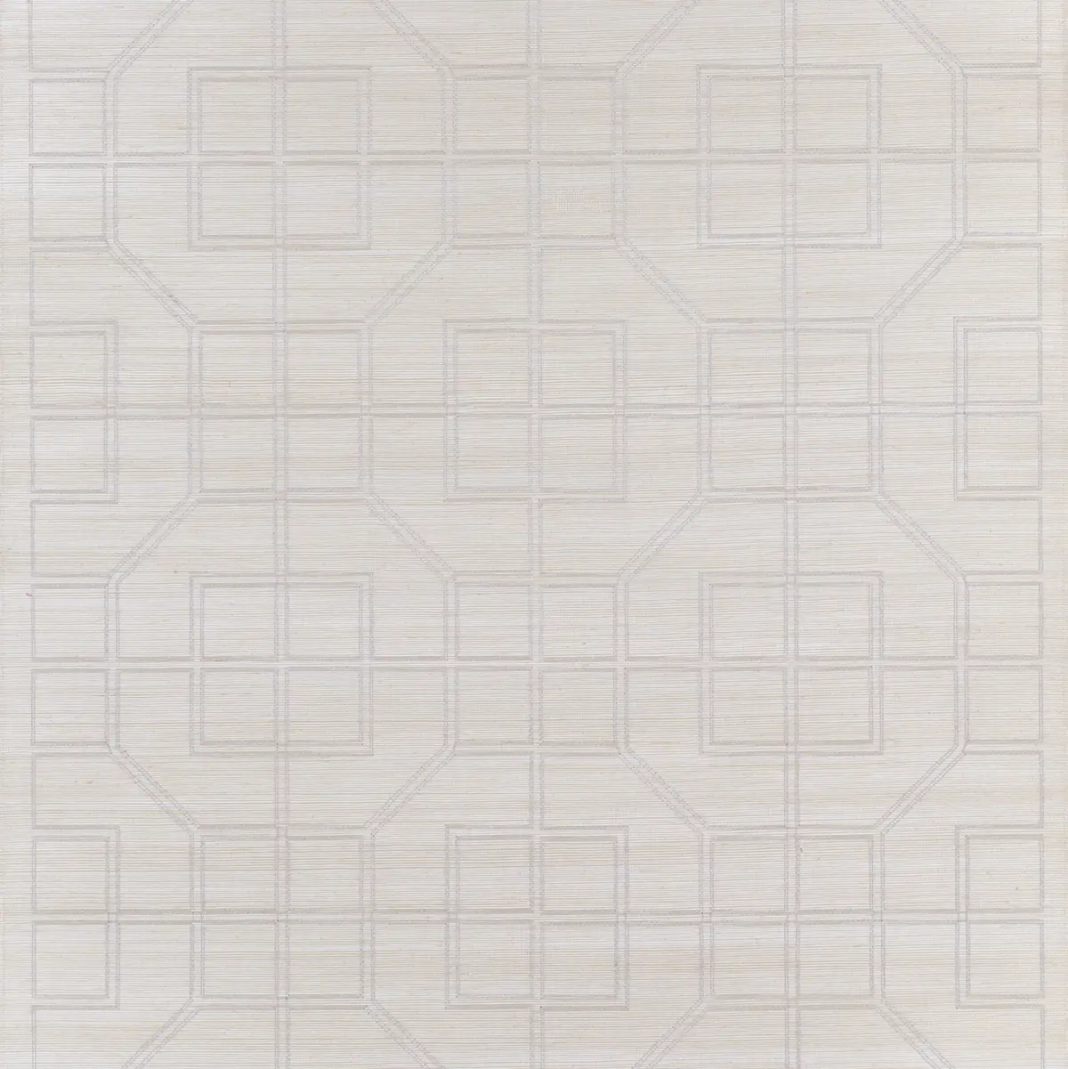 LINYI EMBROIDERED FRET SISAL_ NATURAL SHIMMER