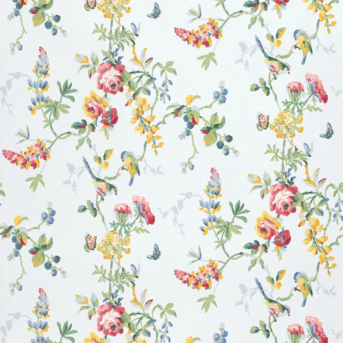 CHICKADEE FLORAL_ SKY