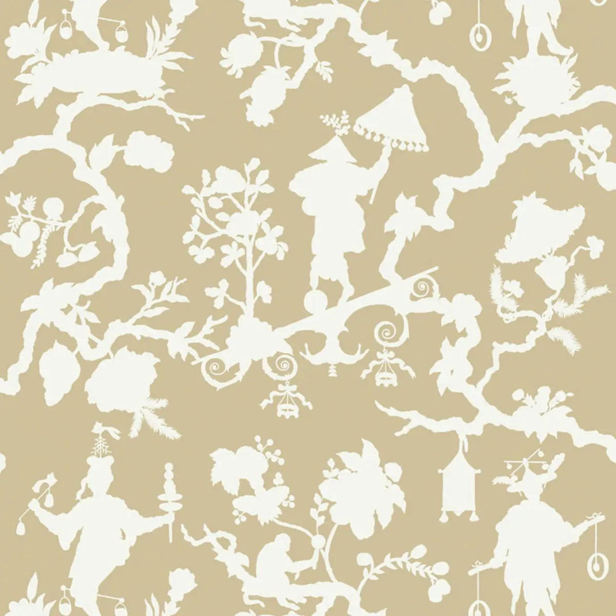 SHANTUNG SILHOUETTE PRINT_ SAND