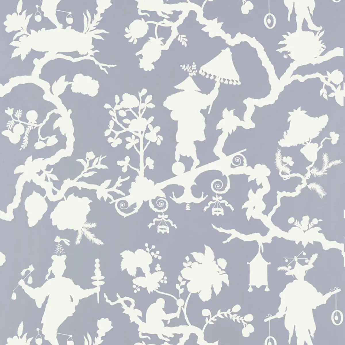 SHANTUNG SILHOUETTE PRINT_ WISTERIA